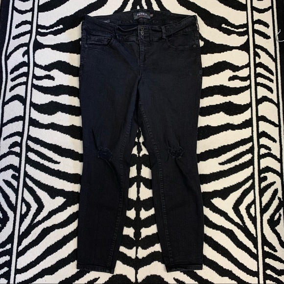Torrid Premium Distressed Washed Black Skinny Jeggings Size 18 - Picture 4 of 10